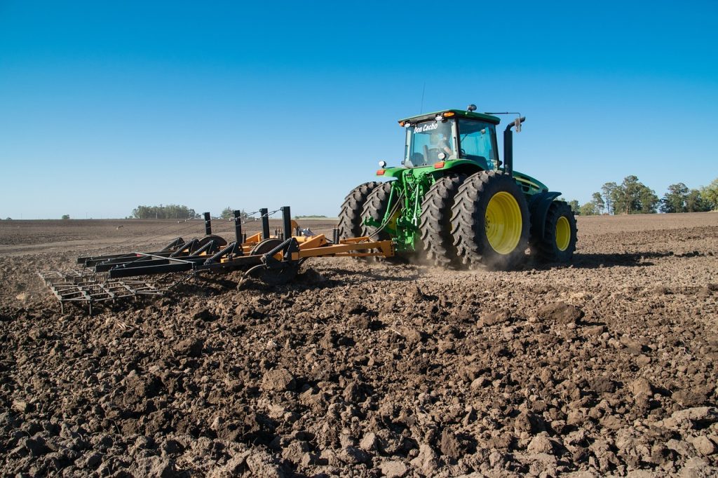 farm, tractor, plow