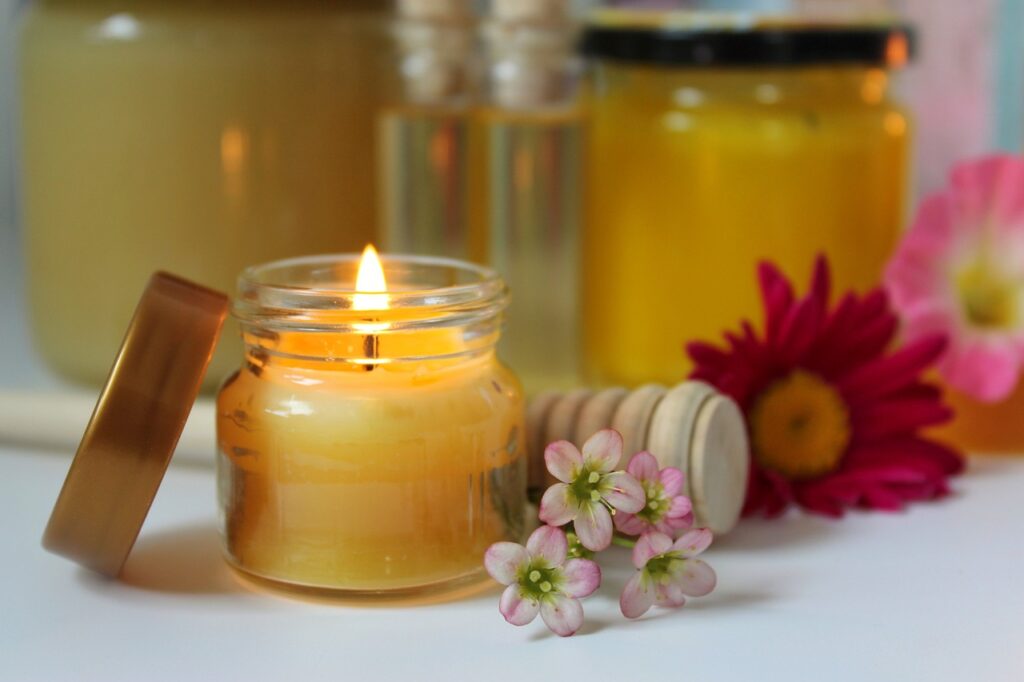 beeswax candle, beeswax, honey products