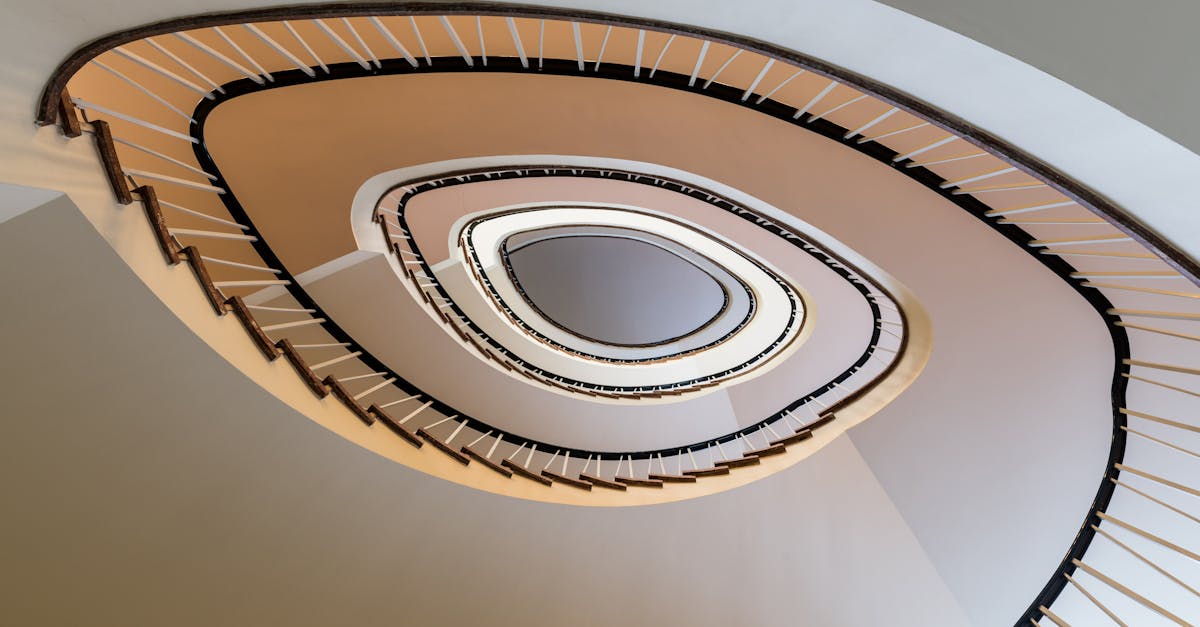 abstract view of a spiral staircase in hamburg showcasing modern architectural design