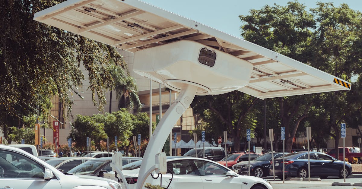 modern solar powered charging station for electric vehicles on a sunny day