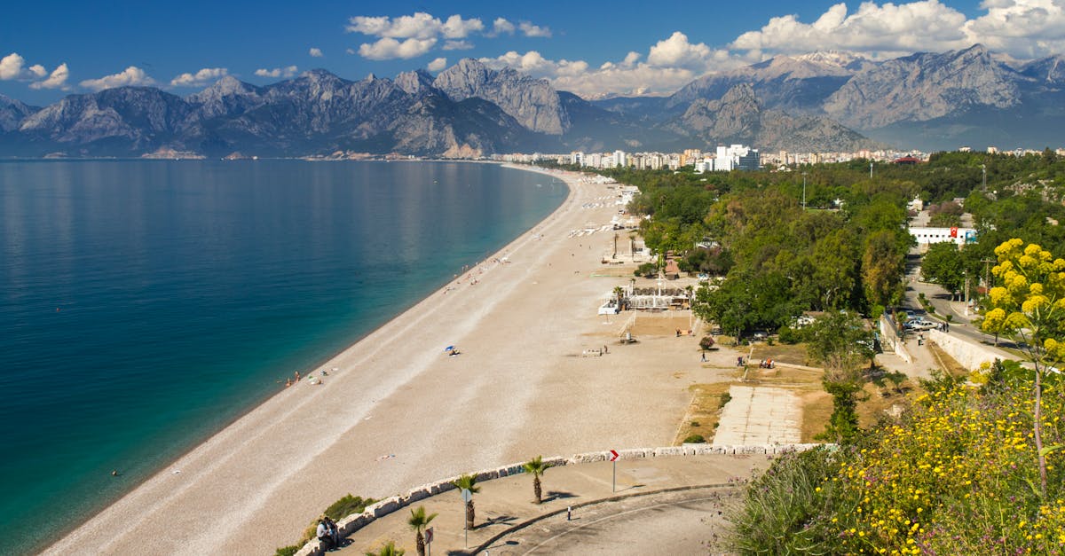 stunning view of antalya s coastline with taurus mountains in the background perfect for travel and